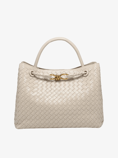Renata | Chocolate Woven Leather Tote – Sophisticated & Timeless