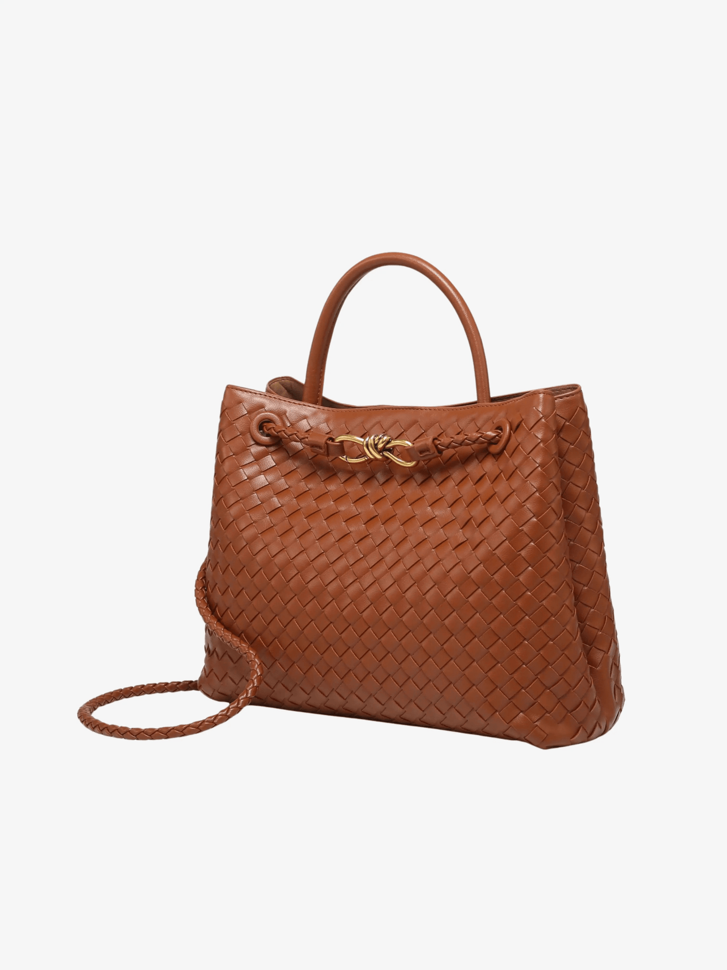 Renata | Chocolate Woven Leather Tote – Sophisticated & Timeless