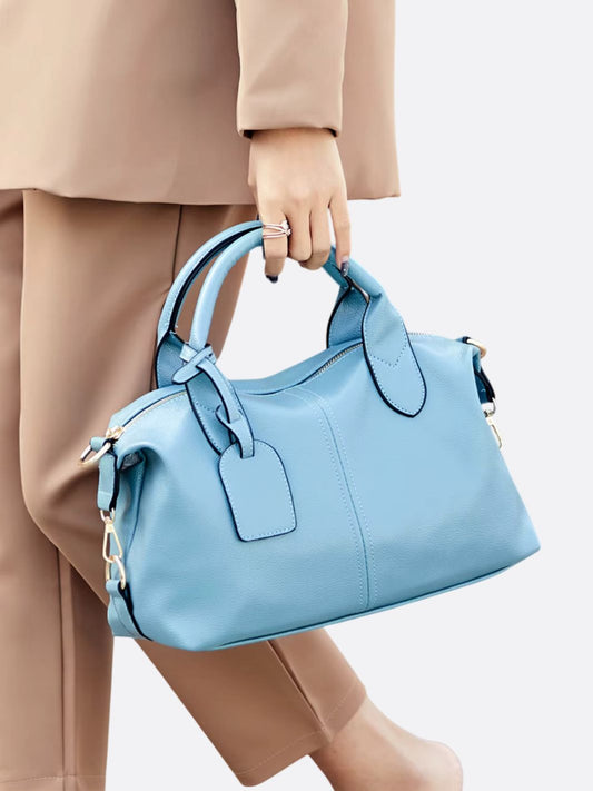 Elegant Leather Satchel Bag – Versatile Handbag with Detachable Strap