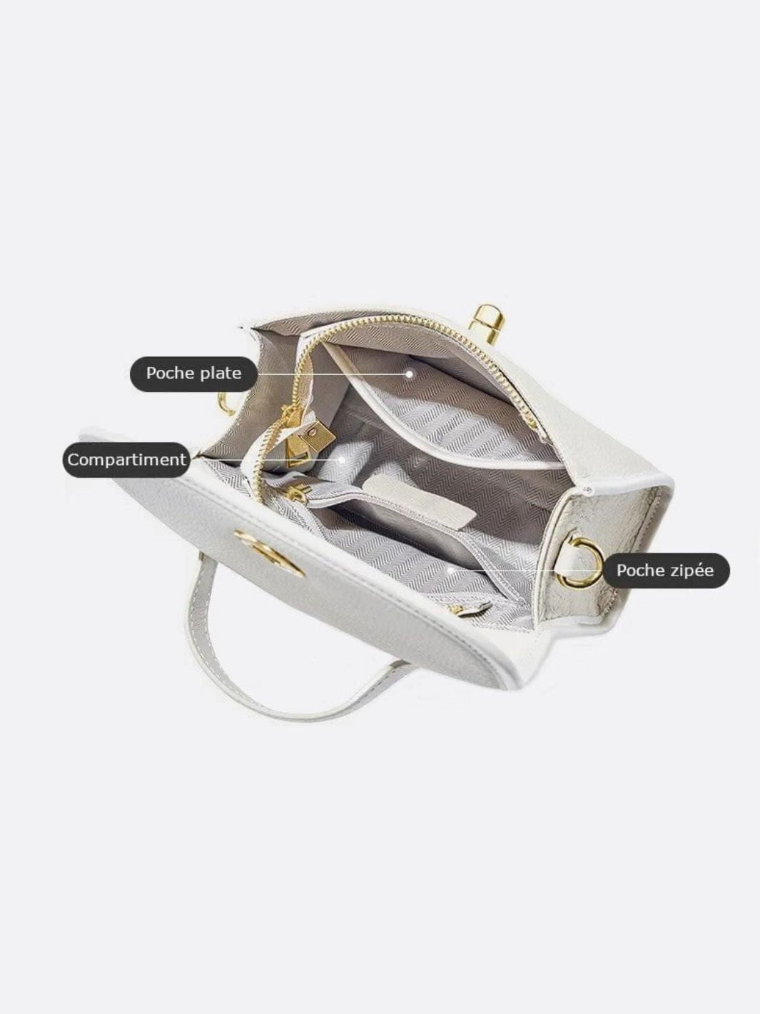Aurora Signature Trapeze Bag – Structured Handbag with Turn-Lock Closure