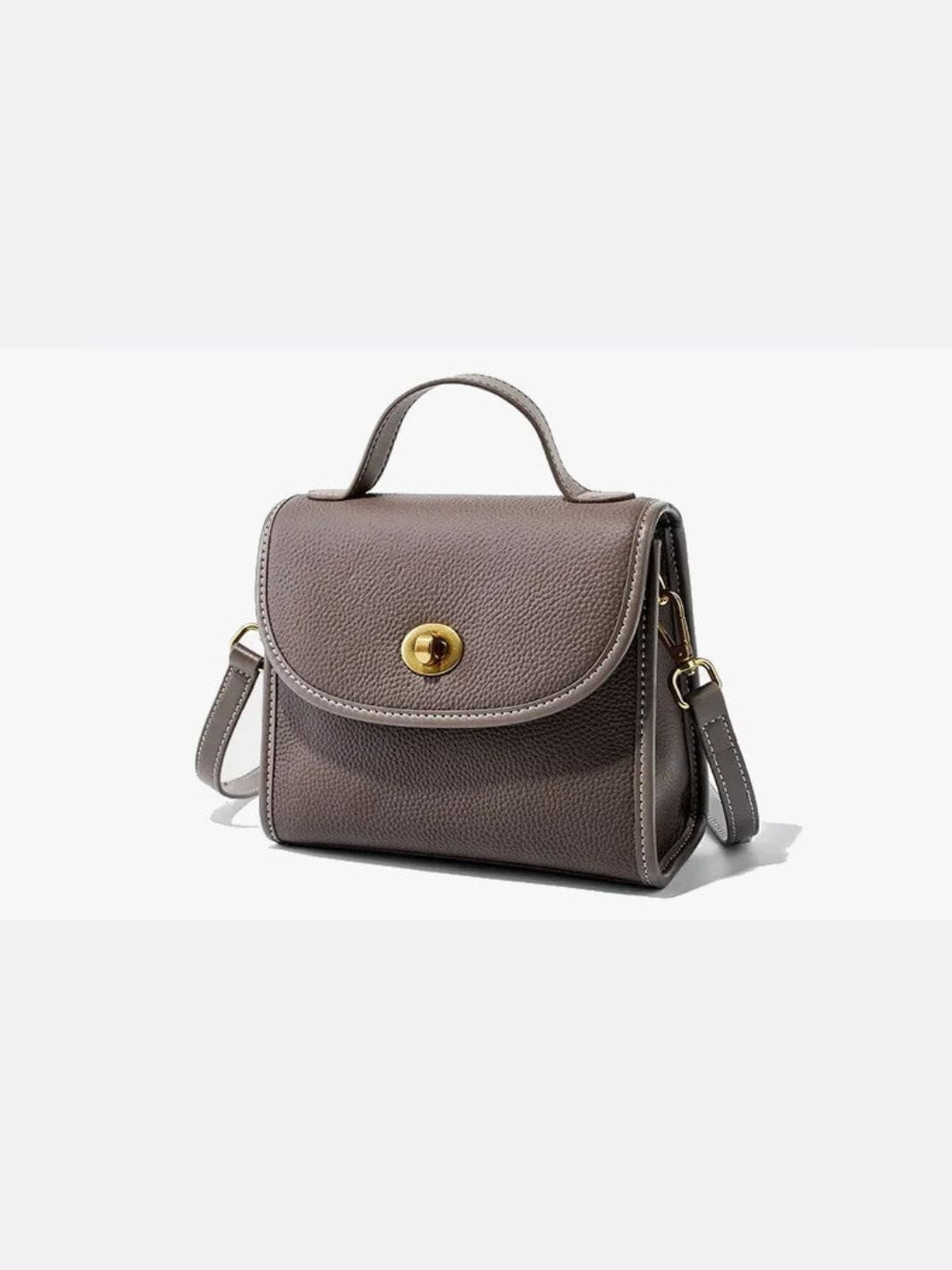 Aurora Signature Trapeze Bag – Structured Handbag with Turn-Lock Closure