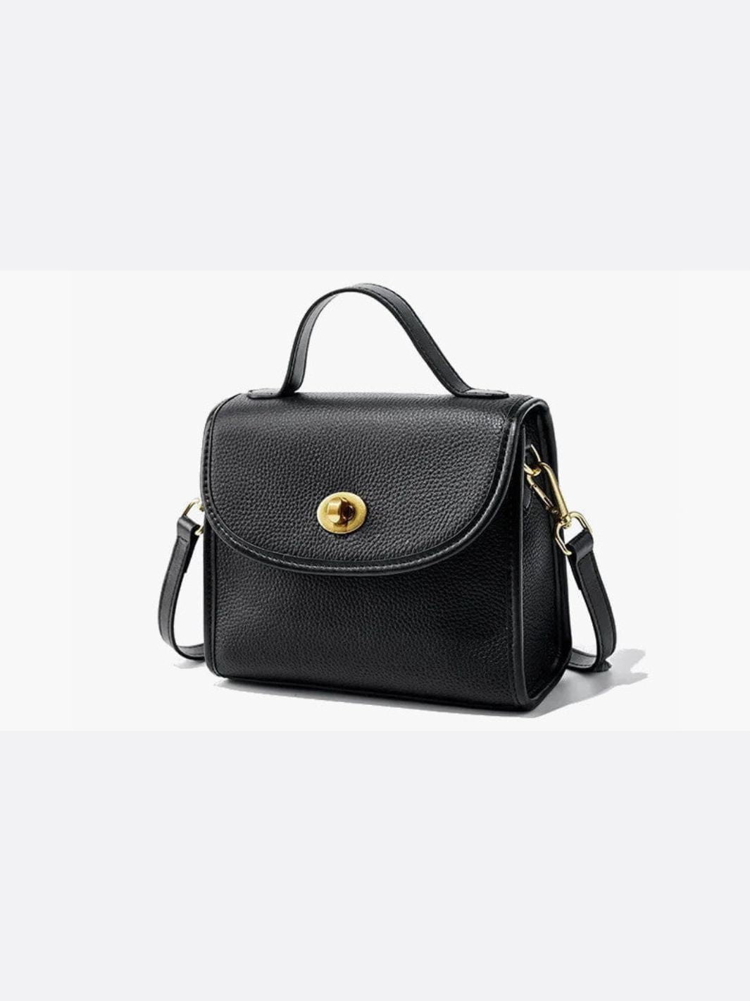 Aurora Signature Trapeze Bag – Structured Handbag with Turn-Lock Closure