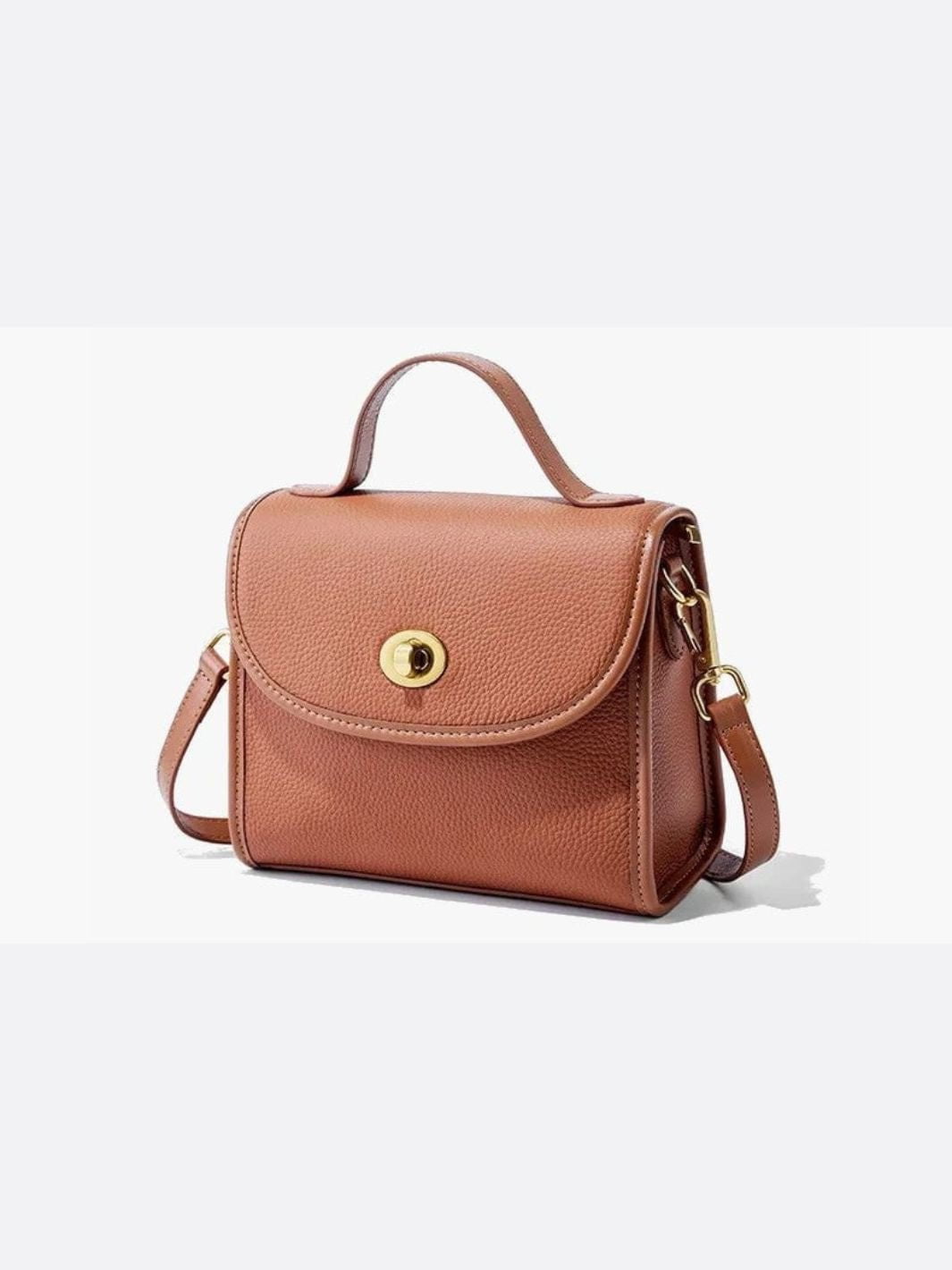 Aurora Signature Trapeze Bag – Structured Handbag with Turn-Lock Closure