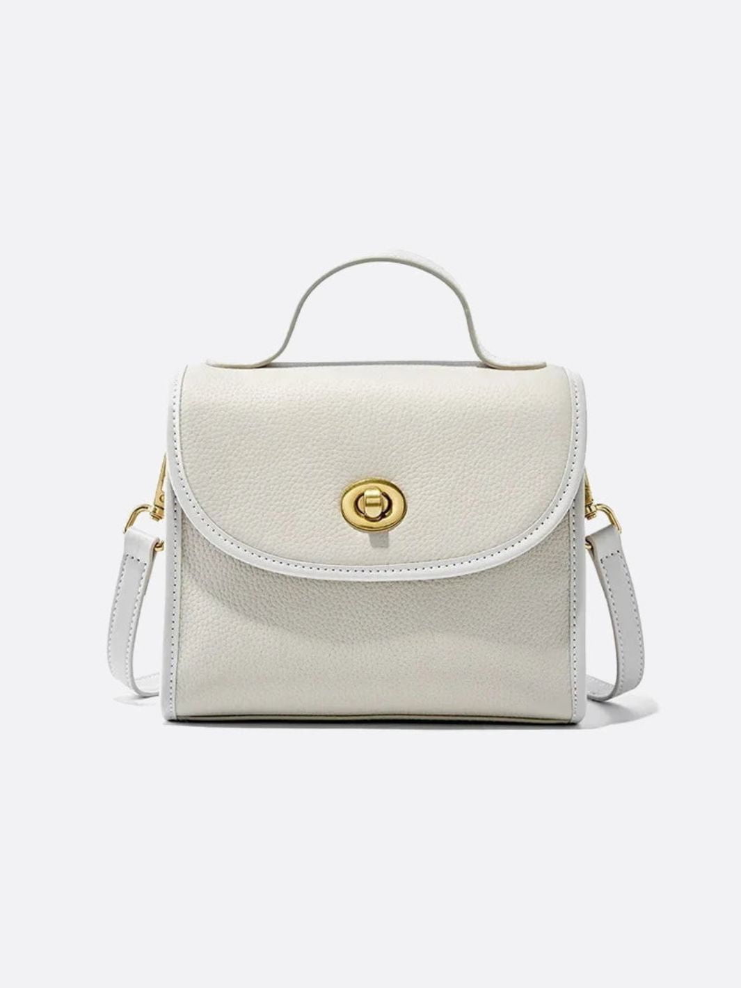 Aurora Signature Trapeze Bag – Structured Handbag with Turn-Lock Closure