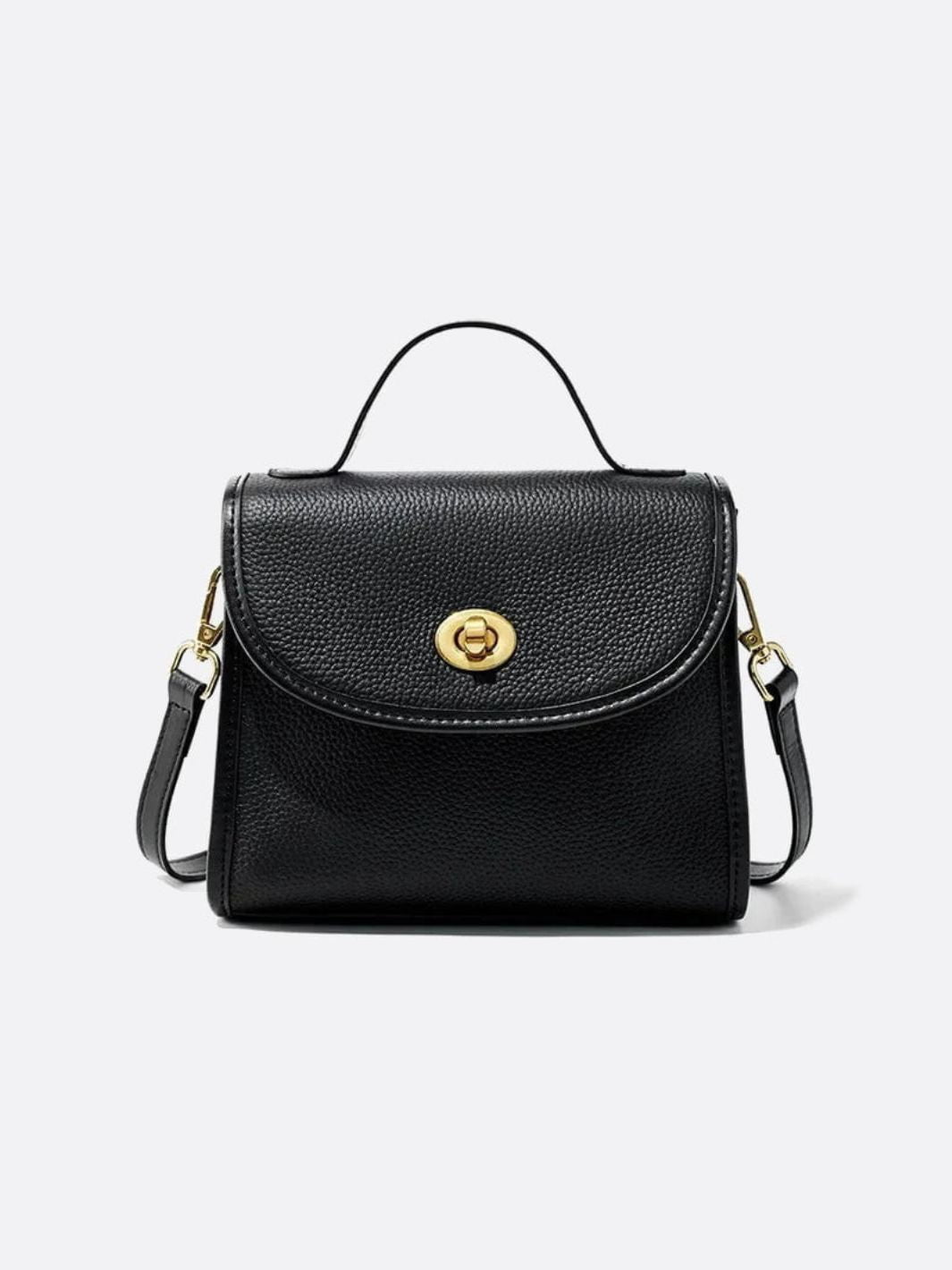 Aurora Signature Trapeze Bag – Structured Handbag with Turn-Lock Closure