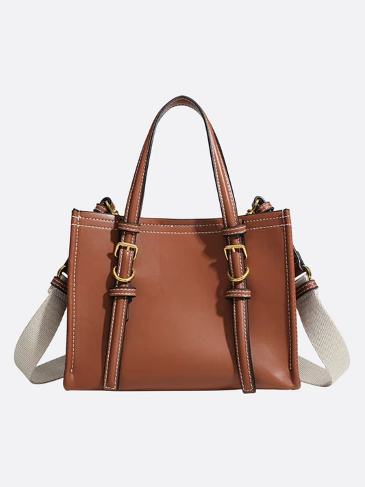 Chic Rectangular Leather Tote Bag