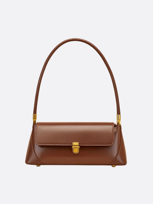 Vivienne Retro Baguette Bag – Structured Leather Shoulder Purse