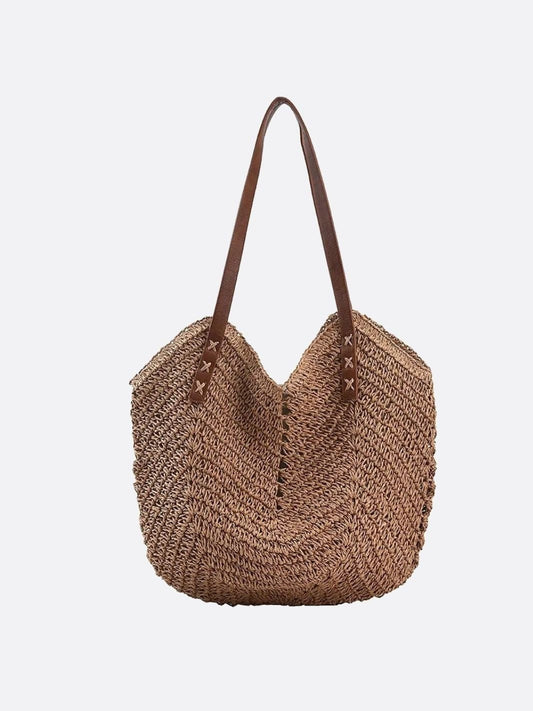 Isla Slouchy Straw Tote – Oversized Soft Woven Shoulder Bag
