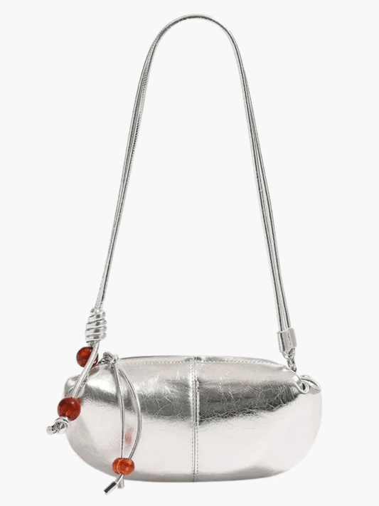 Orlith | Luxe Metallic Silver Shoulder Bag – Bold & Modern