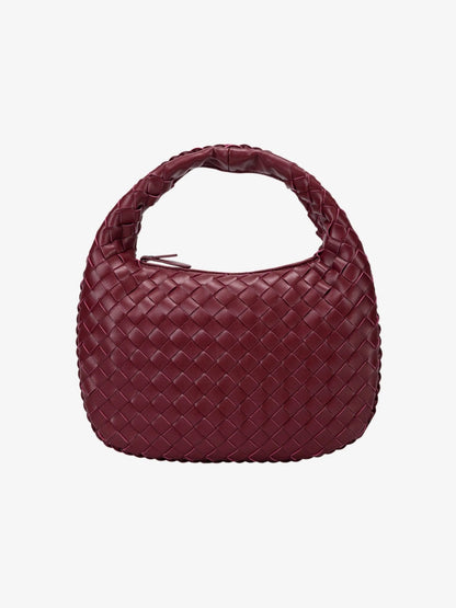 Vaeslyn | Luxe Black Woven Leather Handbag – Elegant & Timeless
