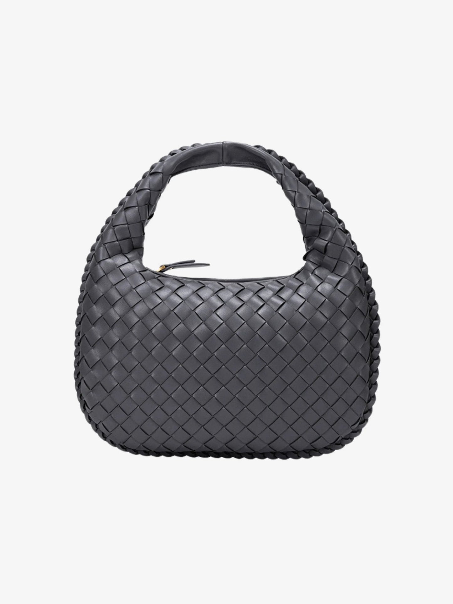 Vaeslyn | Luxe Black Woven Leather Handbag – Elegant & Timeless