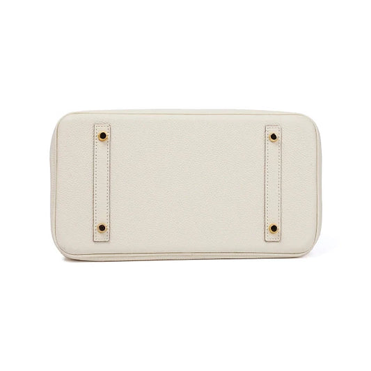 Isla Luxury Structured White Top Handle Bag – Designer Inspired Leather Handbag for Women