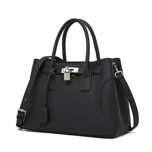 Noctelle | Black Structured Leather Handbag – Sophisticated & Timeless