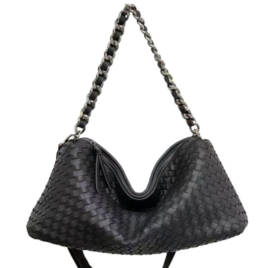 Thessaly | Sage Green Woven Leather Hobo Bag – Chic, Soft & Effortlessly Stylish