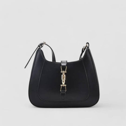 Elena | Luxe Black Leather Shoulder Bag – Classic & Chic